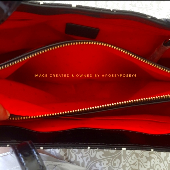 Kate Spade New Black & White Handbag with bow - Picture 7 of 8